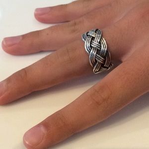 Men’s Sterling Silver Braided Ring Size 11
